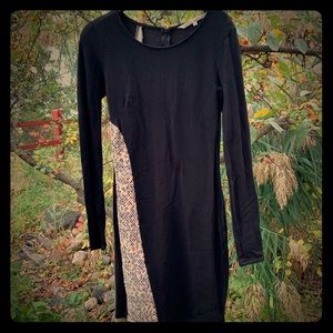 Sexy Rachel Roy black dress with reptile embellish